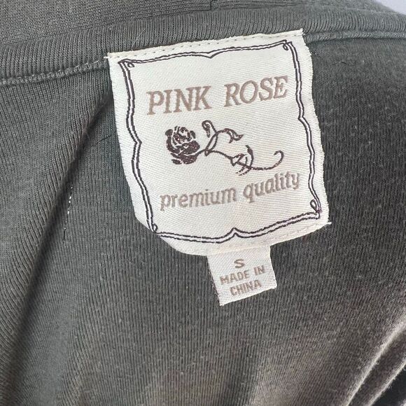 Pink Rose, Olive Green Button Front Cardigan, Button Cinched Back, Women’s Small - Picture 10 of 13